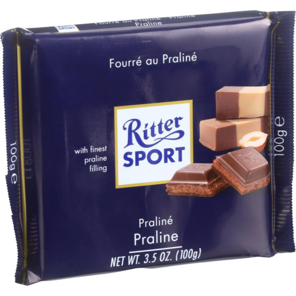 Ritter Sport Chocolate Bar Milk Chocolate Praline Filling ,