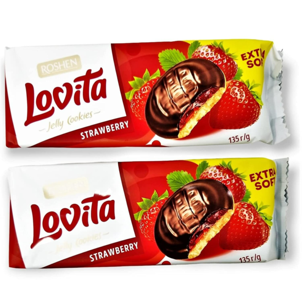 ROSHEN "Lovita" Jelly Cookies with STRAWBERRY Filling Biscuit