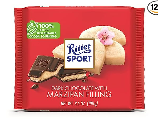 Ritter Sport Chocolate, Bittersweet with Marzipan,