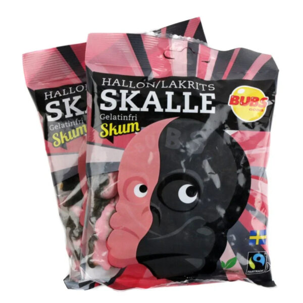 Bubs Raspberry Foam Liquorice Skull