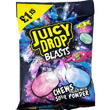 Juicy Drop Blasts chews filled with sour powder
