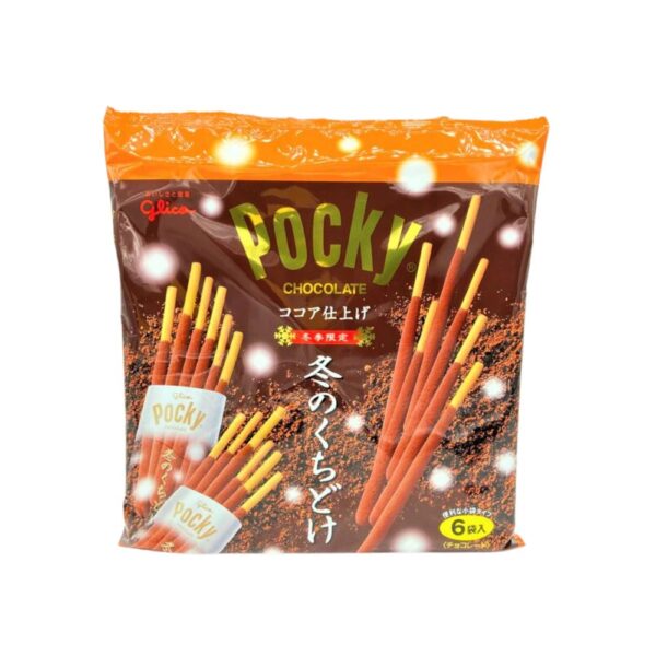 Glico Winter Pocky Chocolate Cream Covered Biscuit Sticks 4.62 oz /6 Bags