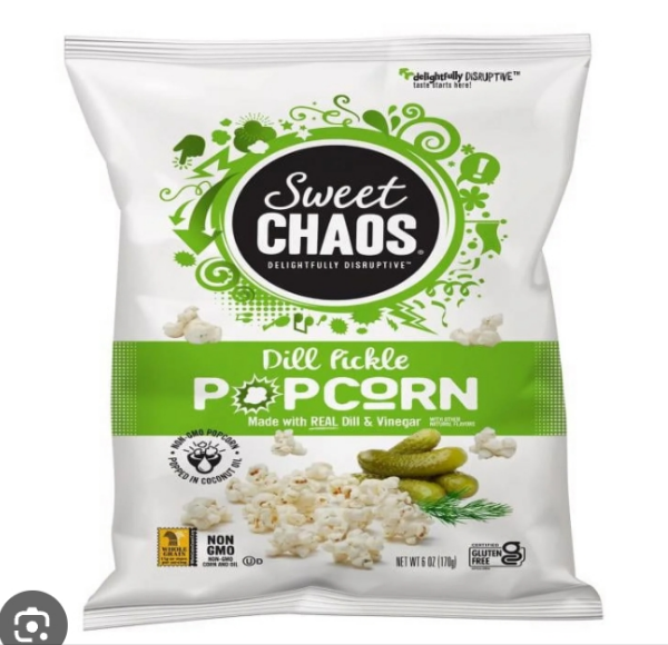 Sweet chaos dill pickle popcorn