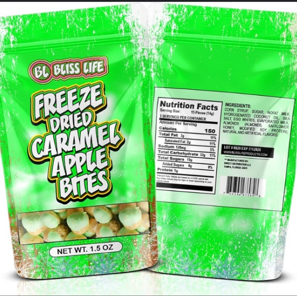 Freeze dried caramel apple bites