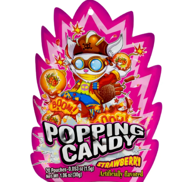 Popping candy strawberry