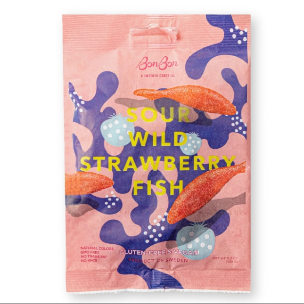 Bon Bon Sour Wild Strawberry Fish