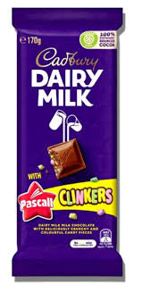 Cadbury dairy milk chocolate bar clinkers