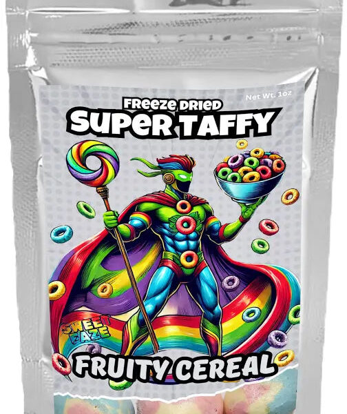 Super taffy fruity freeze dried cereal