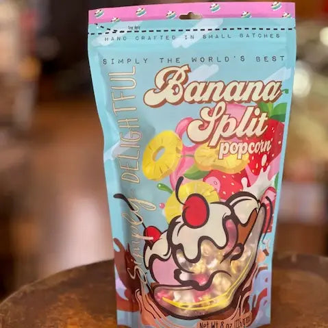 Simply delightful banana split popcorn