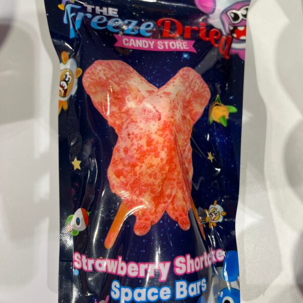 Freeze dried strawberry shortcake space bars