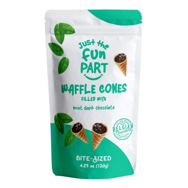 Fun Part Waffle Cones with Mint Dark Chocolate