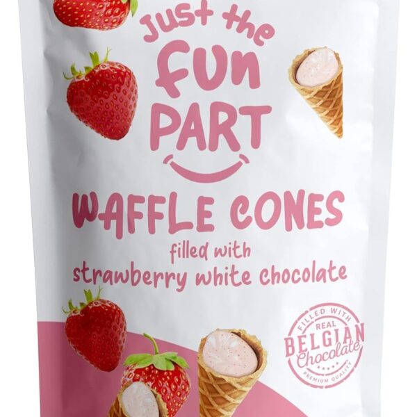 Fun Part Waffle Cones Filled with Strawberry White Chocolate