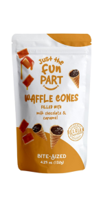 Fun Part Waffle cones Filled with Milk Chocolate & Caramel