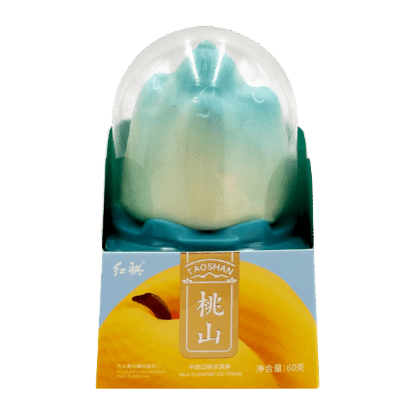 Milk flavored yellow peach ice cream