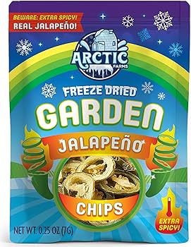 Freeze dried garden jalapeño chips