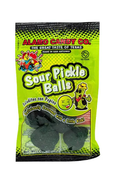 Alamo Candy co sour pickle balls