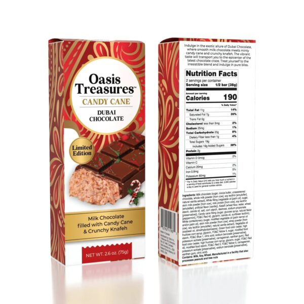 Oasis treasures candy cane Dubai chocolate