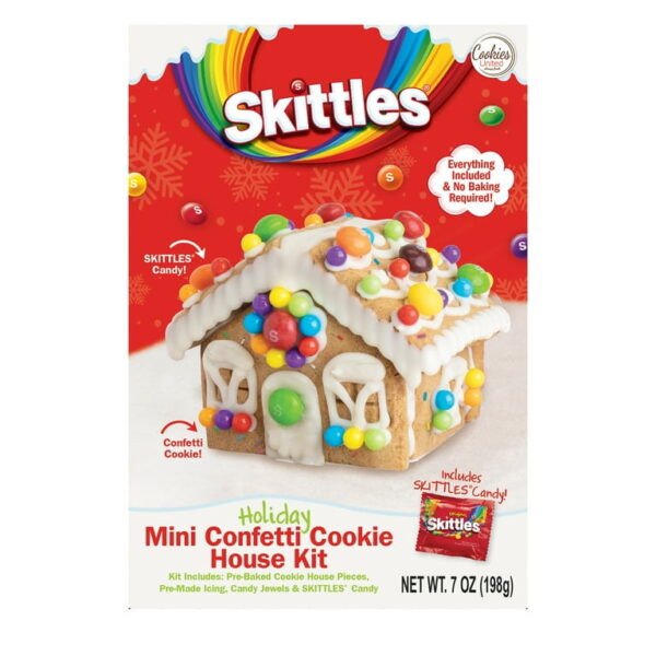 Skittles holiday mini confetti cookie house kit