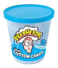 Warheads blue raspberry sour cotton candy