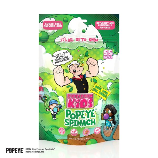 Popeye spinach bubble gum