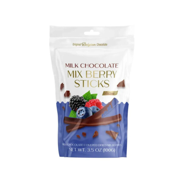Milk chocolate mix berry sticks