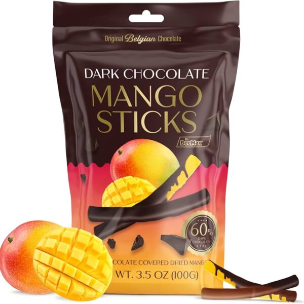 Dark chocolate mango sticks
