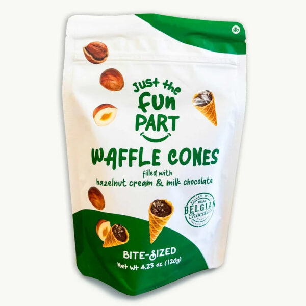 Fun part waffle cones hazelnut cream & milk chocolate