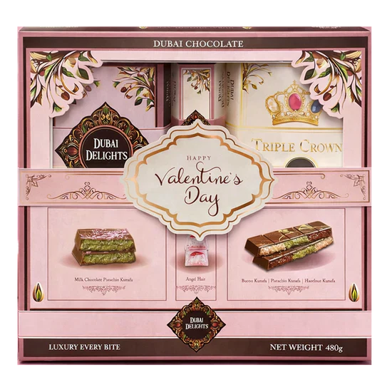 Dubai chocolate delights happy Valentine’s Day 3 pack