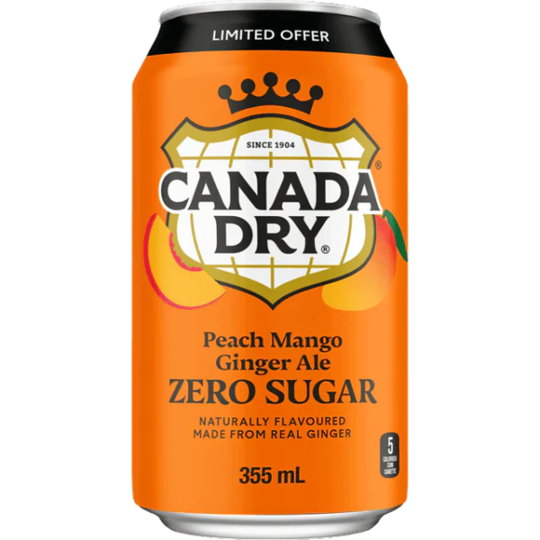 Zero sugar Peach mango ginger ale