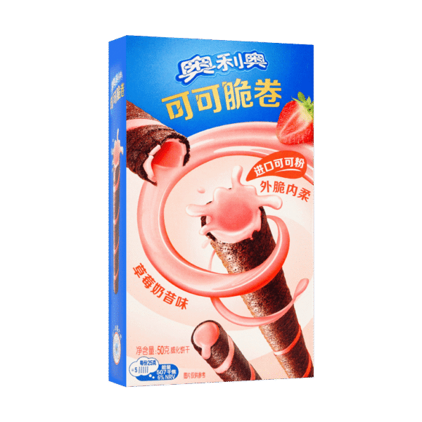 Oreo Cacao Crisp Roll Red Strawberry Milkshake