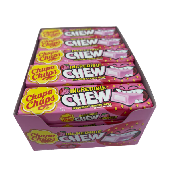 Chupa Chups Incredible Chew Strawberry 20pck*45g (Netherlands)