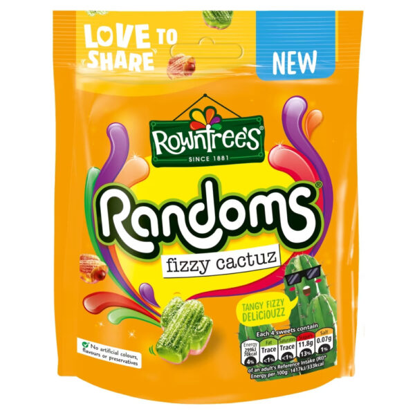 Rowntree’s Randoms Fizzy Cactuz Sweets 130g (UK)