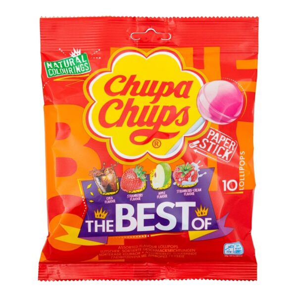 Chupa Chups The Best of 10 Assorted Flavor Lollipops 120g