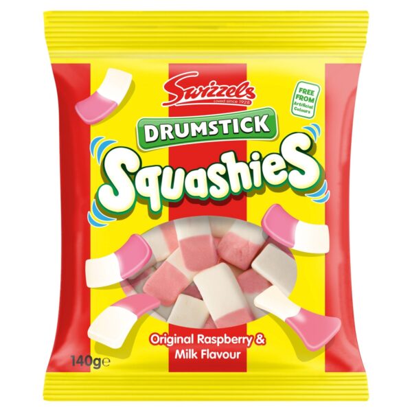 Swizzels Drumstick Squashies Original Raspberry & Milk 140g (UK)
