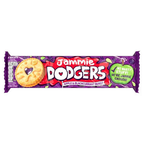 Burton’s Jammie Dodgers – Apple & Blackcurrant Filled Biscuits - 140g (UK)