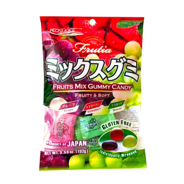 Kasugai Gummy Mix-Strawberry,Grape,Muscat 102g (Japan)