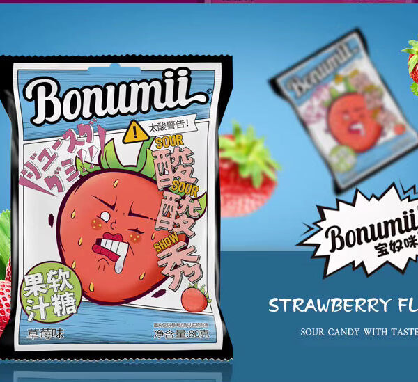 Bonumii Sour Show Juice Gummy – Strawberry Flavor 88g (China)