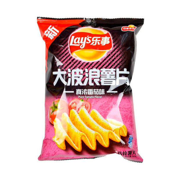 Lays Wavy Chips Pure Tomato 70g (China)
