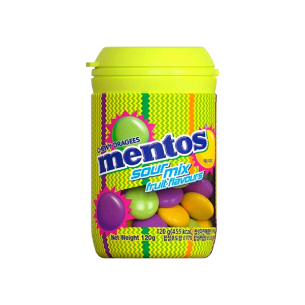 Mentos Dragée Sour Mix Fruit Flavor 120g (Korea)