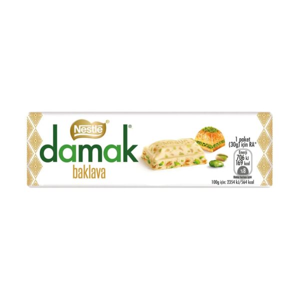Damak Baklava White Chocolate With Pistachio 30g (Turkey)