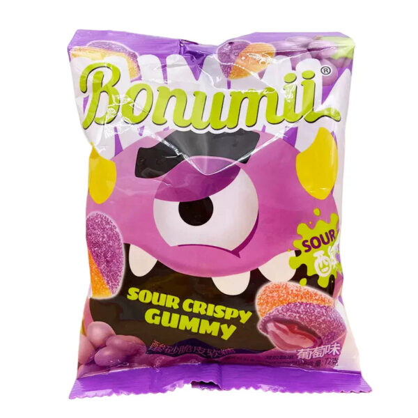 Bonumii Sour Sandy Crispy Gummy – Grape Flavor 72g (China)