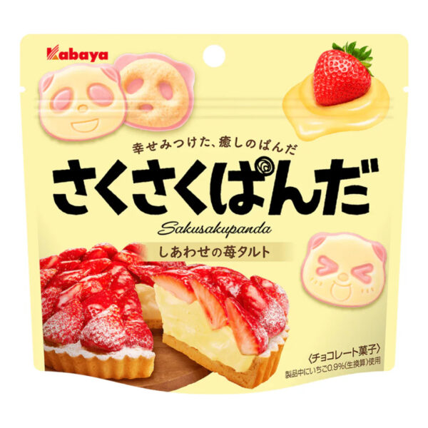 Kabaya Panda Shaped Strawberry Tart Flavor 8pck x 43g (Japan)