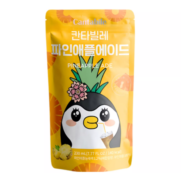 Cantabile Pineapple Ade Pouch Drink 230ml (Korea)