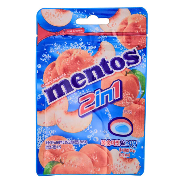 Mentos Peach & Soda Gummy 45g (Korea)