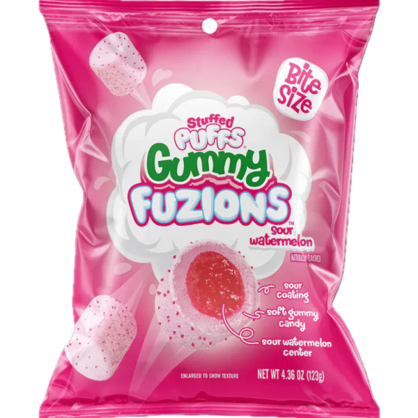 Stuffed Puffs Fuzions Gummy Sour Watermelon 123g