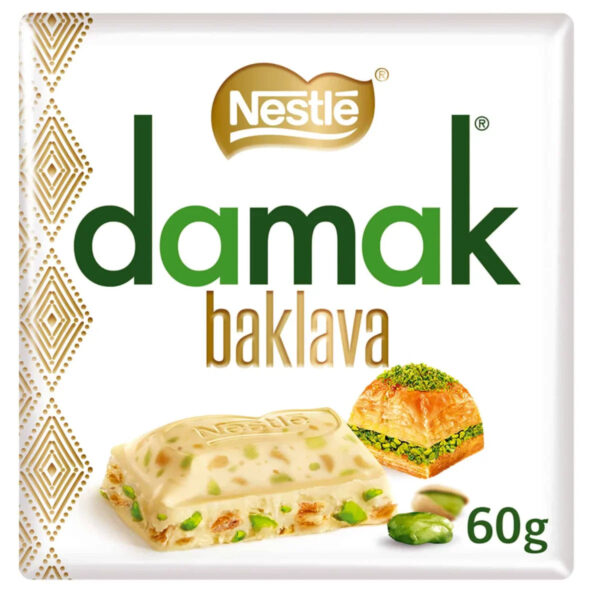 Damak Baklava White Chocolate w/ Pistachio 60g