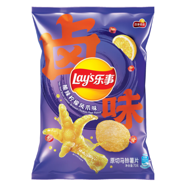Lays Chips Lemon Sour Chicken Feet 70g (China)