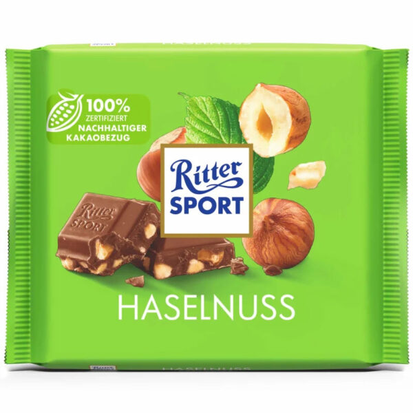 Ritter Sport Milk Chopped Hazelnuts 100g (Germany)